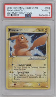 Pikachu Gold Star from the 2006 Pokemon EX set graded by PSA and given an overall grade of 10.