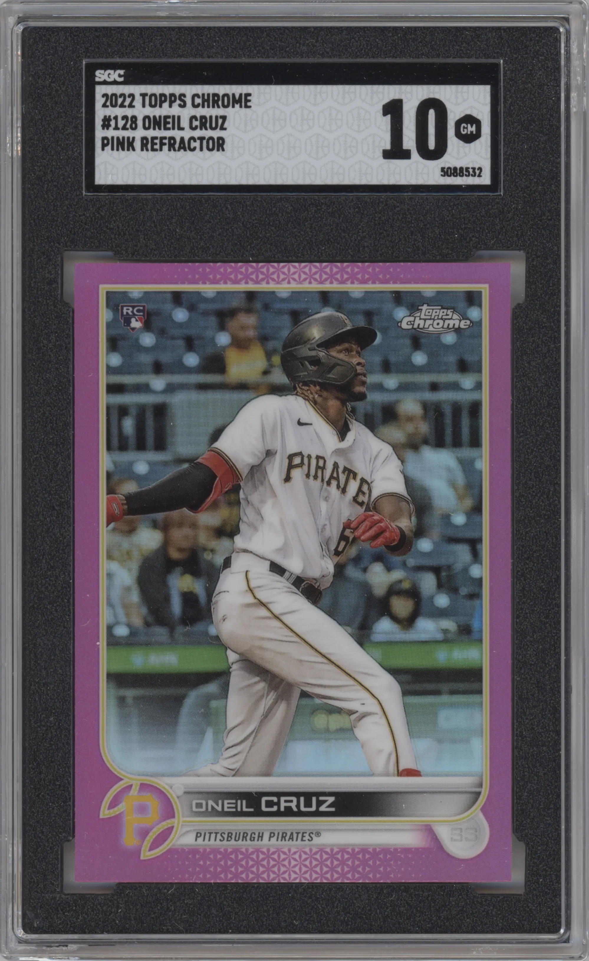 2022 Topps Chrome Oneil Cruz Pink Refractor #128 SGC 10