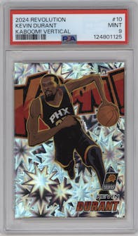 Kevin Durant from the 2024-25 Panini Revolution set graded by PSA and given an overall grade of 9.