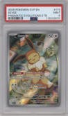 Eevee from the 2025 Pokemon SV set featuring a Prismatic Evolutions Elite Trainer Box parallel graded by PSA and given an overall grade of 9.