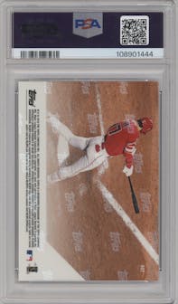 Shohei Ohtani from the 2018 Topps Now set graded by PSA and given an overall grade of 10.