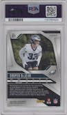 Cooper DeJean from the 2024 Panini Prizm set featuring a Lazer Prizm parallel graded by PSA and given an overall grade of 10.