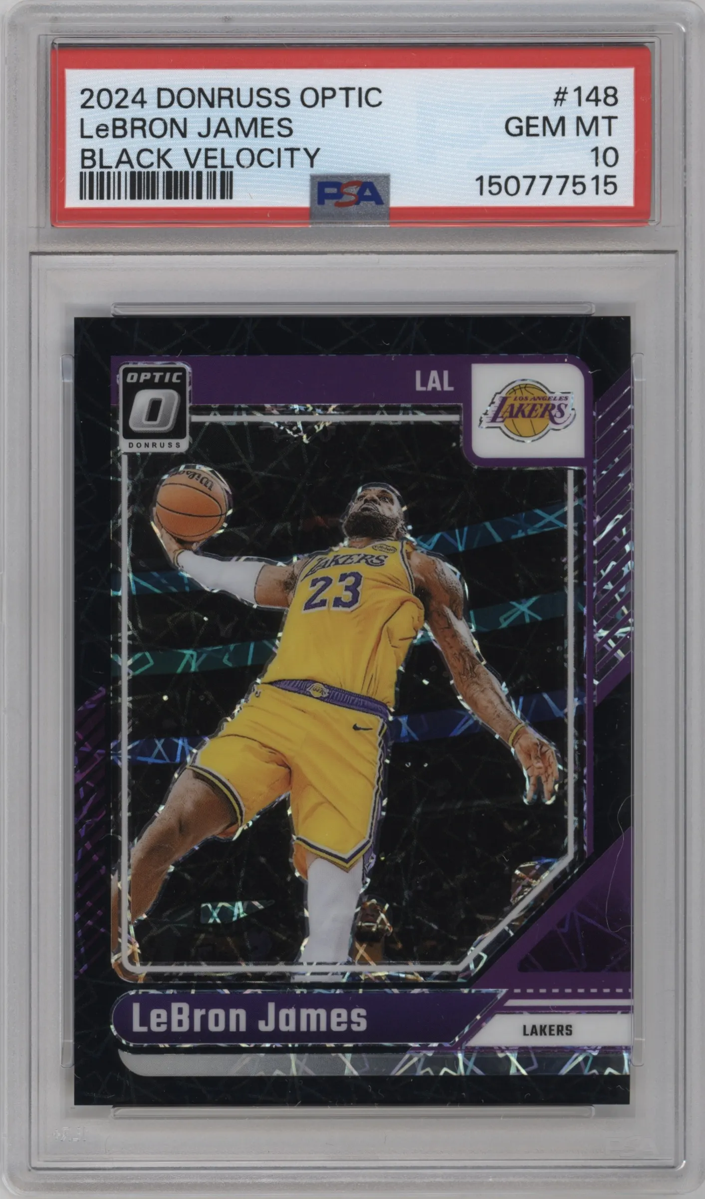 2024 Donruss Optic LeBron James Black Velocity #148 PSA 10