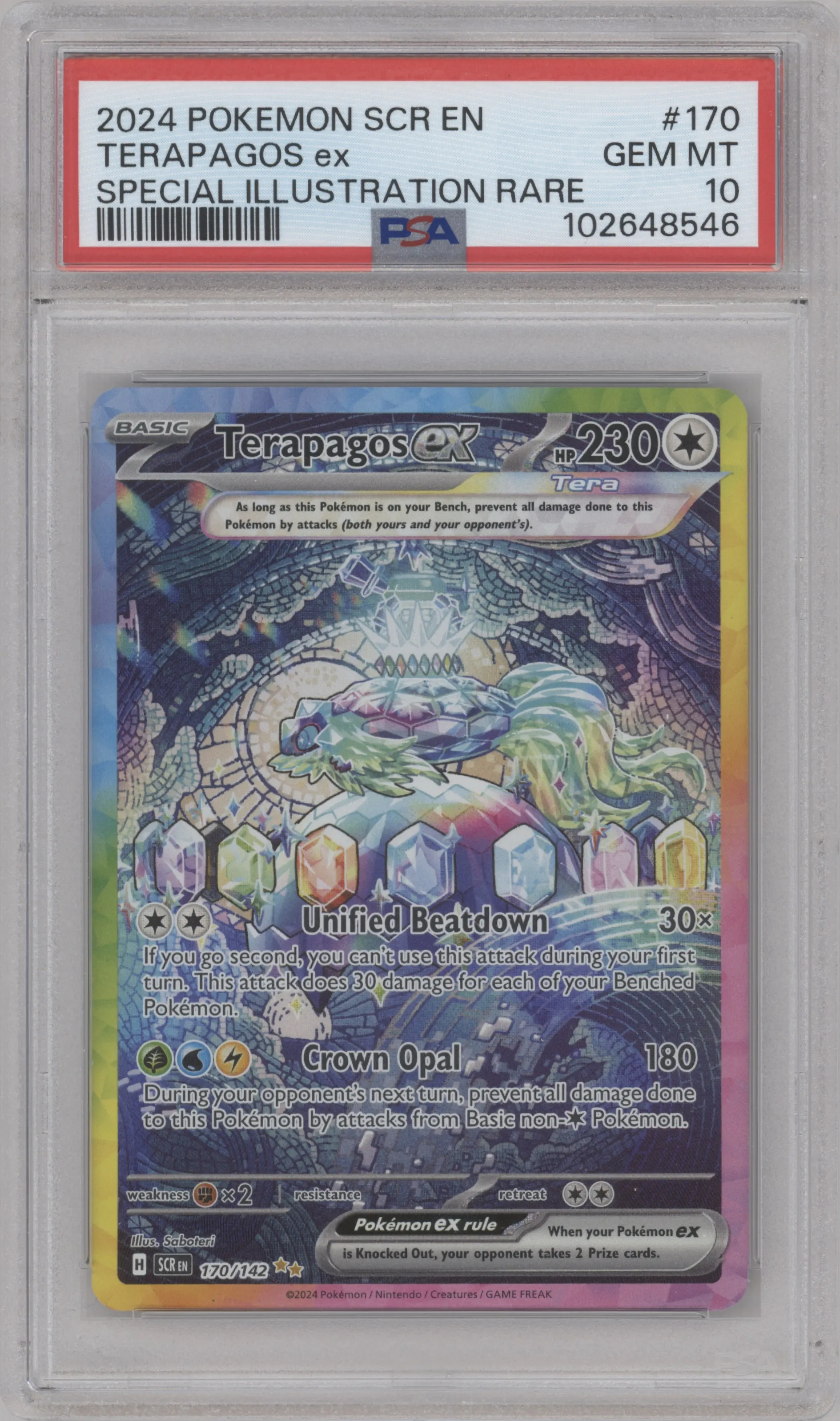 2024 Pokemon SV Stellar Crown Terapagos ex PSA 10
