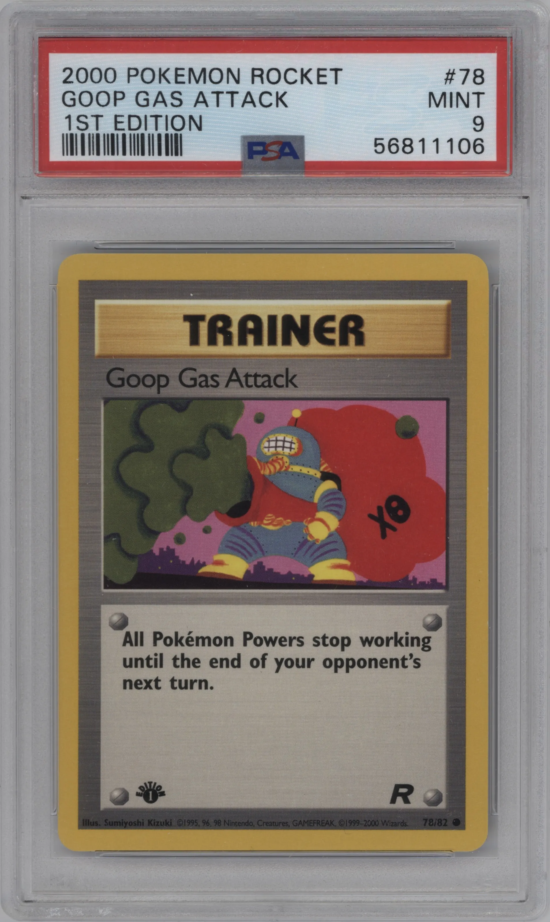 2000 Pokemon Team Rocket Goop Gas Attack PSA 9