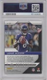 Lamar Jackson from the 2018 Panini Prizm set graded by PSA and given an overall grade of 9.
