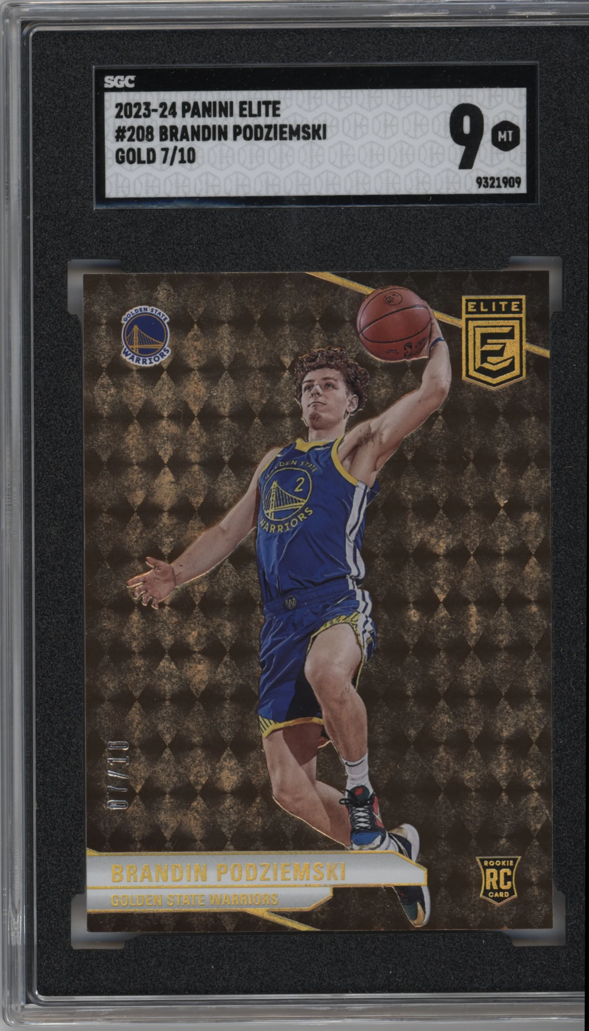 2023 Panini Donruss Elite Brandin Podziemski Gold SGC 9