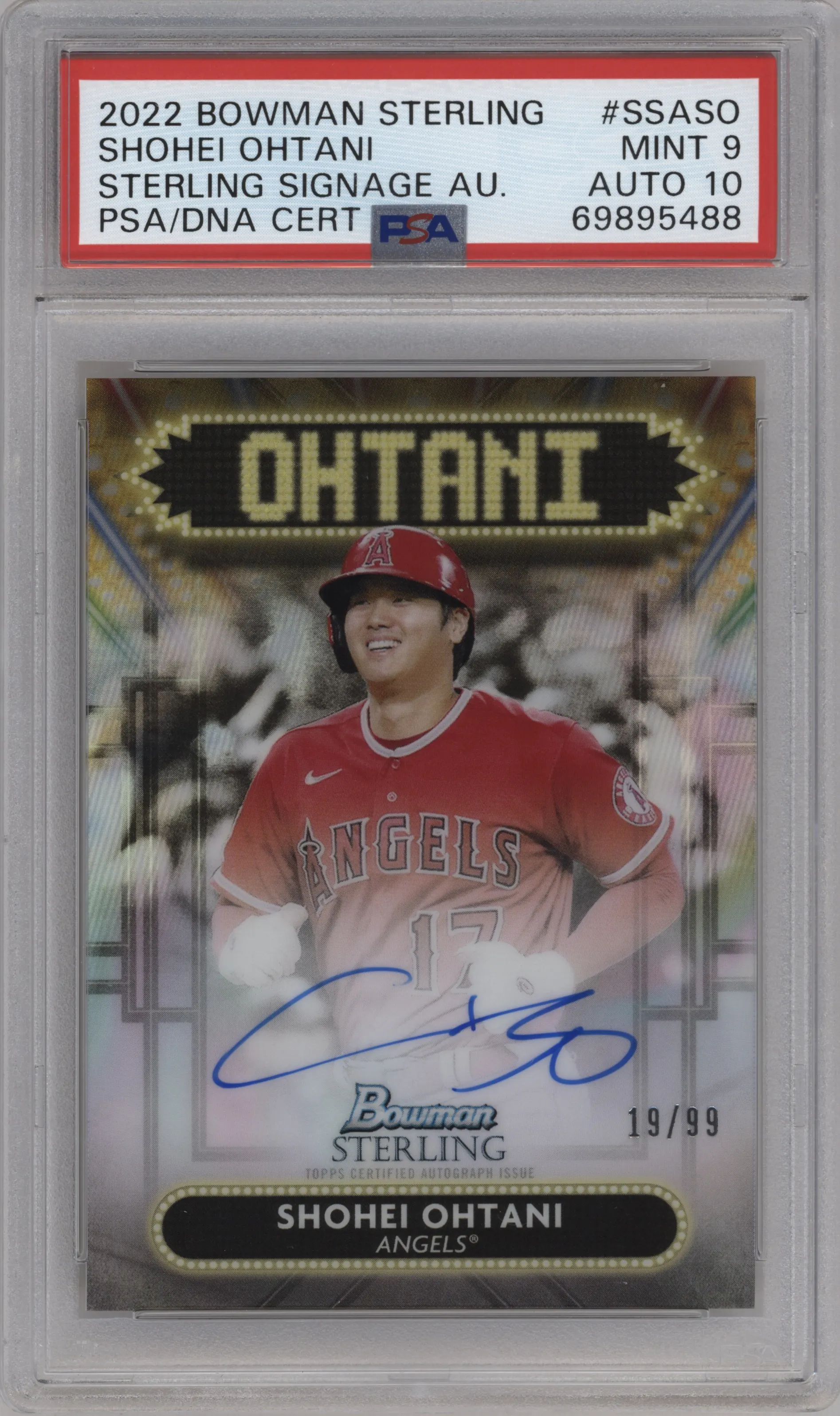 2022 Bowman Sterling Signage Auto Shohei Ohtani #SSA-SO PSA 9