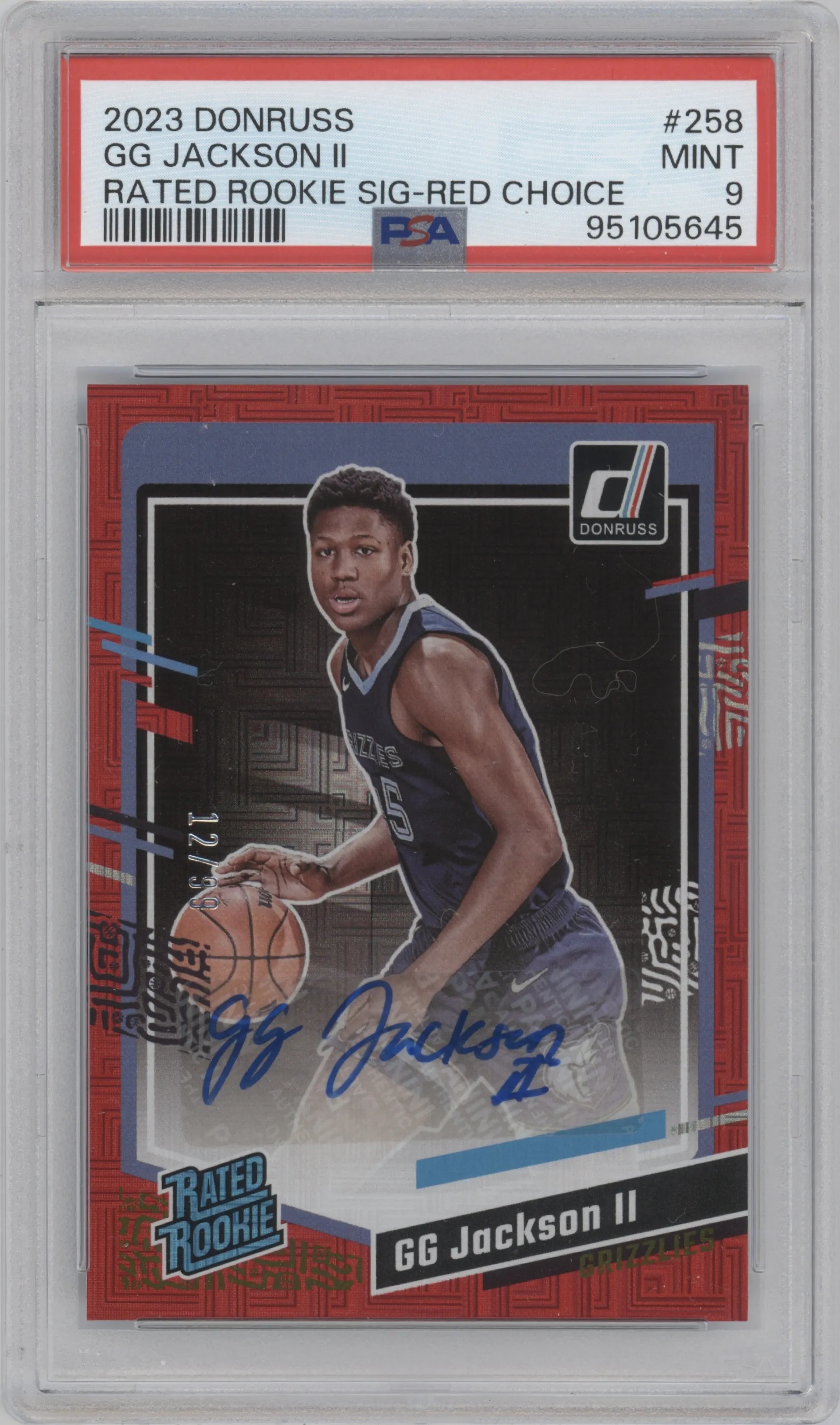 2023 Panini Donruss Rtd.Rke.Sig. GG Jackson II Choice Red PSA 9