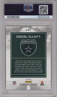 Ezekiel Elliott from the 2018 Panini Donruss Optic set graded by PSA and given an overall grade of 10.