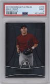 Mike Trout from the 2010 Bowman Platinum set graded by PSA and given an overall grade of 9.