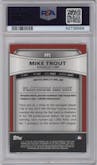 Mike Trout from the 2010 Bowman Platinum set graded by PSA and given an overall grade of 9.