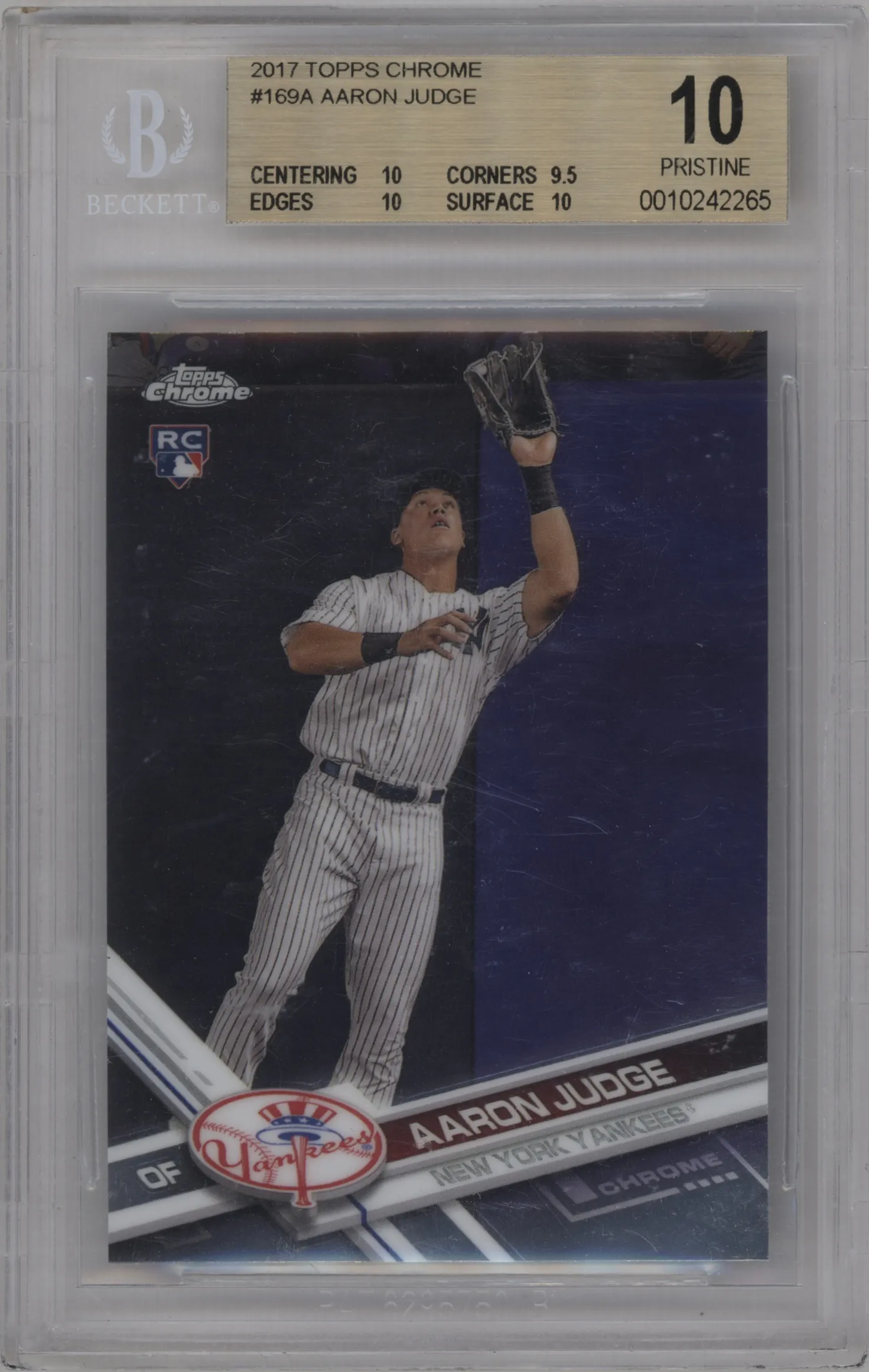 2017 Topps Chrome Aaron Judge #169 BGS 10