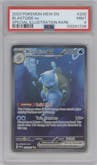 Blastoise ex from the 2023 Pokemon SV set graded by PSA and given an overall grade of 9.