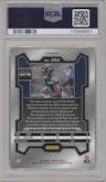 Jaxon Smith-Njigba from the 2023 Panini Prizm set featuring a Red White Blue Prizm parallel graded by PSA and given an overall grade of 10.