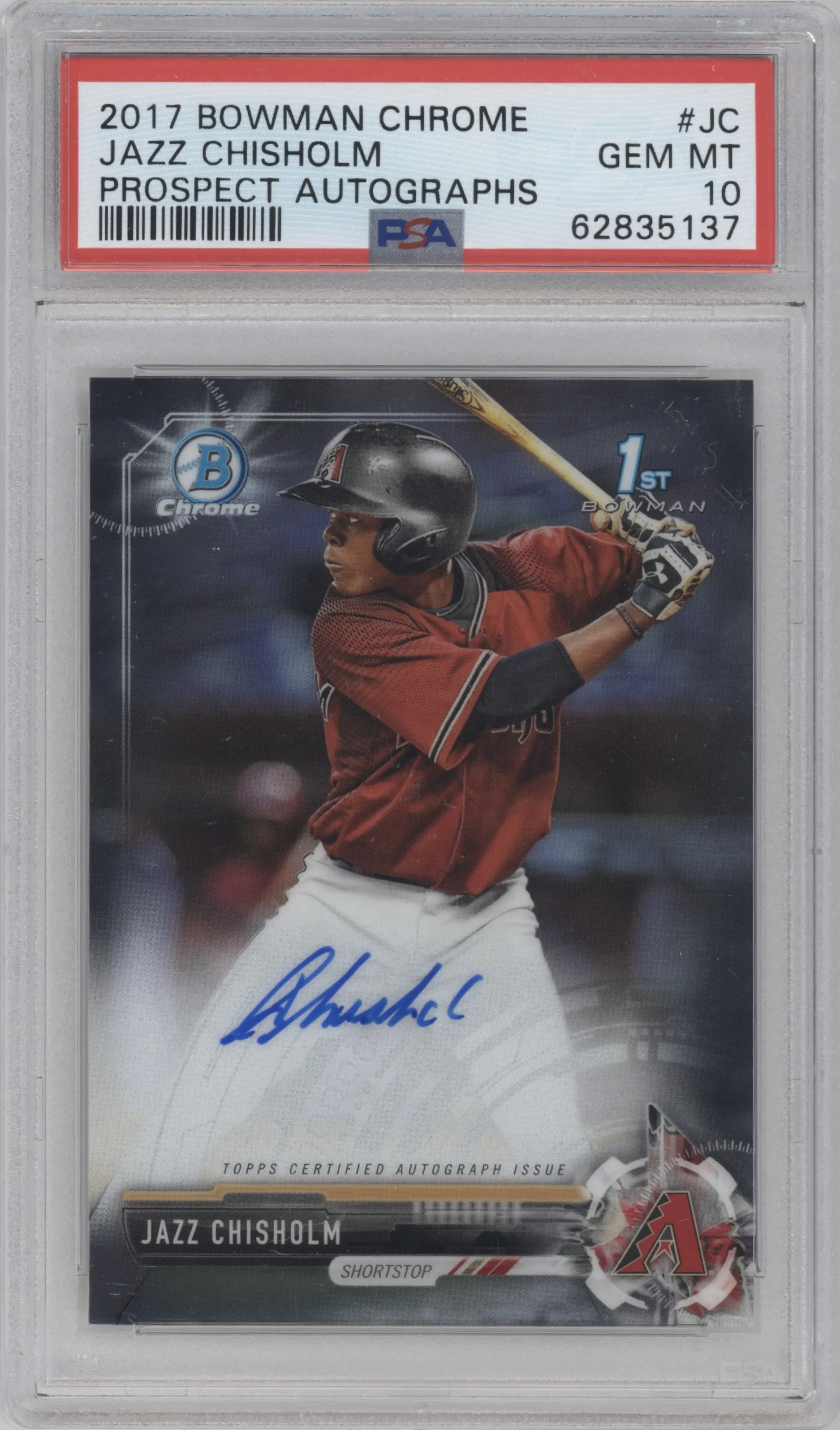 2017 Bowman Chrome Chr.Pros.Auto Jazz Chisholm #CPA-JC PSA 10