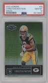 Christian Watson from the 2022 Panini Honors set featuring a Green parallel graded by PSA and given an overall grade of 10.