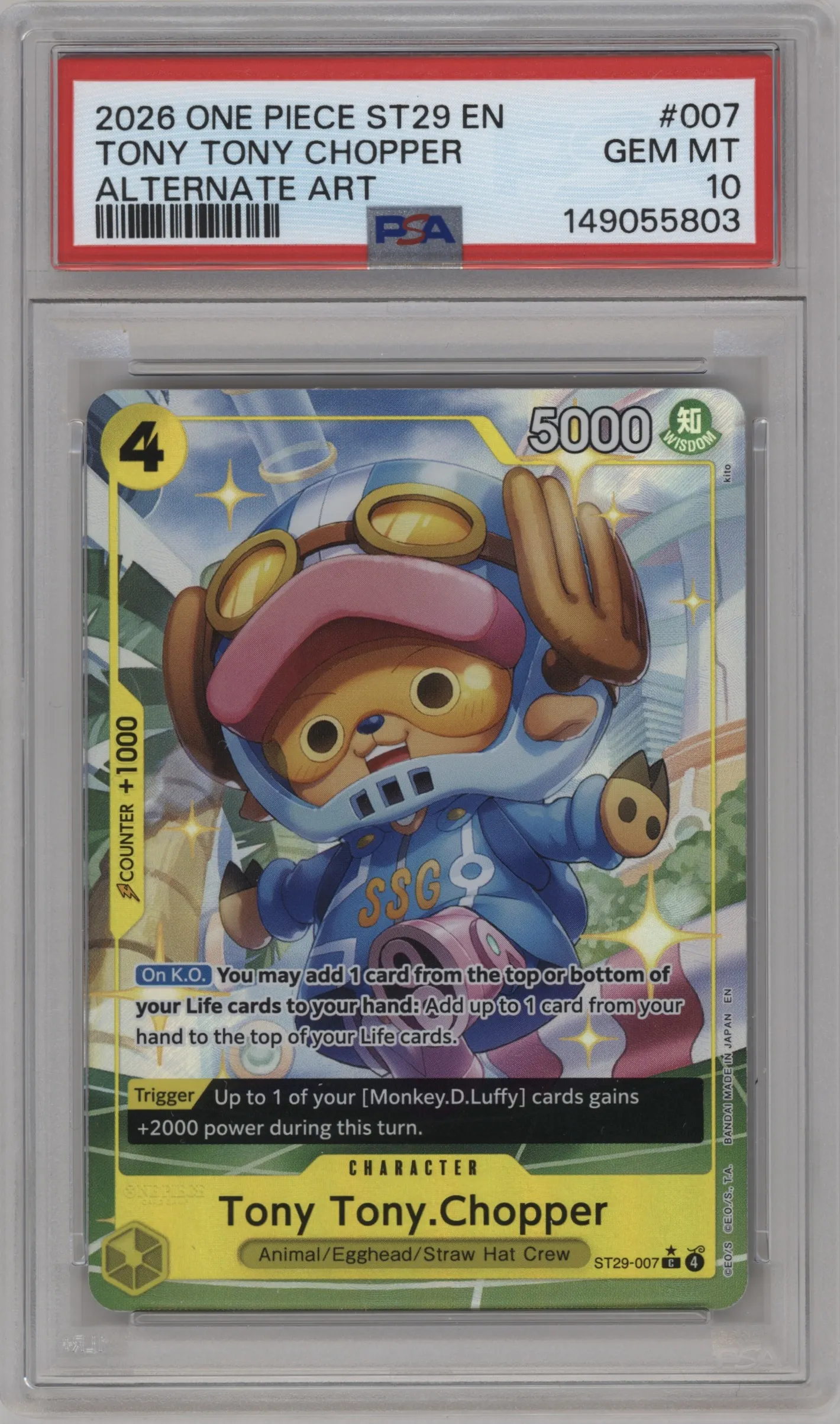 2026 One Piece Egghead Starter Deck Tony Tony.Chopper Alternate Art C #ST29-007 C PSA 10