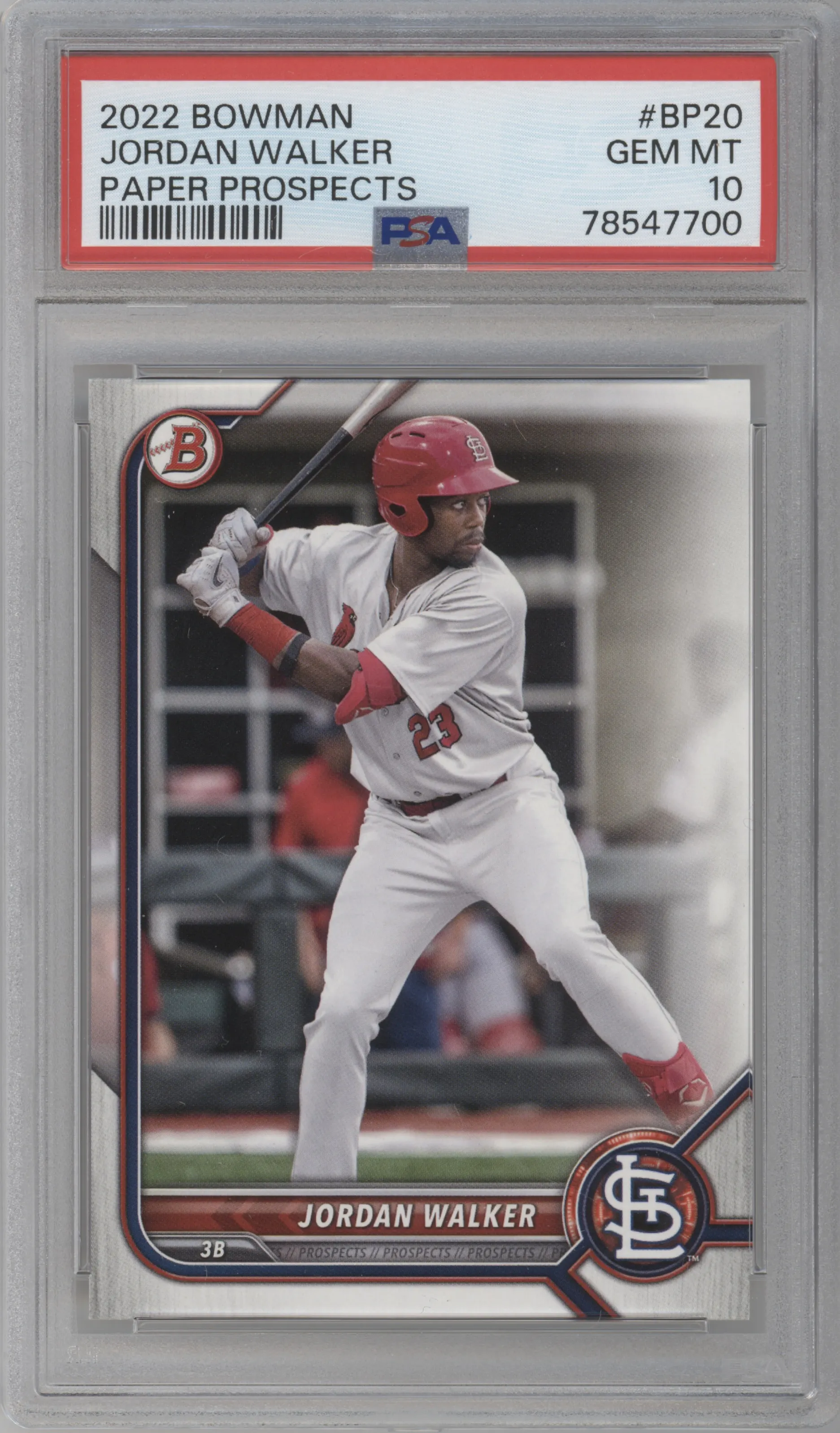 2022 Bowman Prospect Jordan Walker PSA 10