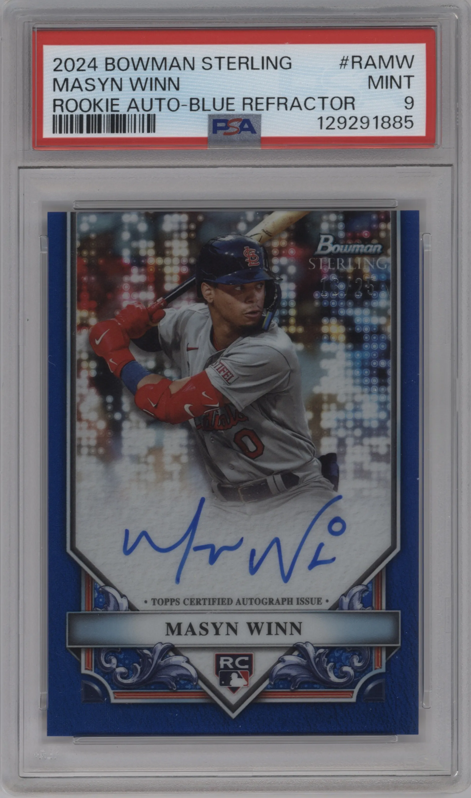 2024 Bowman Sterling Rke.Auto Masyn Winn Blue Refractor #RA-MW PSA 9