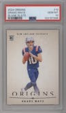 Drake Maye from the 2024 Panini Origins set graded by PSA and given an overall grade of 10.