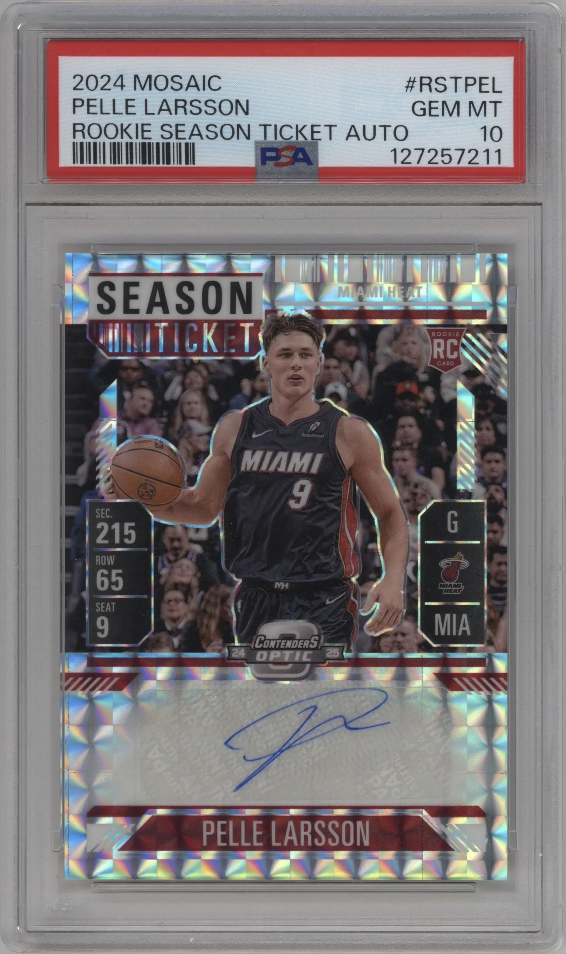 2024 Panini Mosaic Rke.Season Tkt. Pelle Larsson #RST-PEL PSA 10