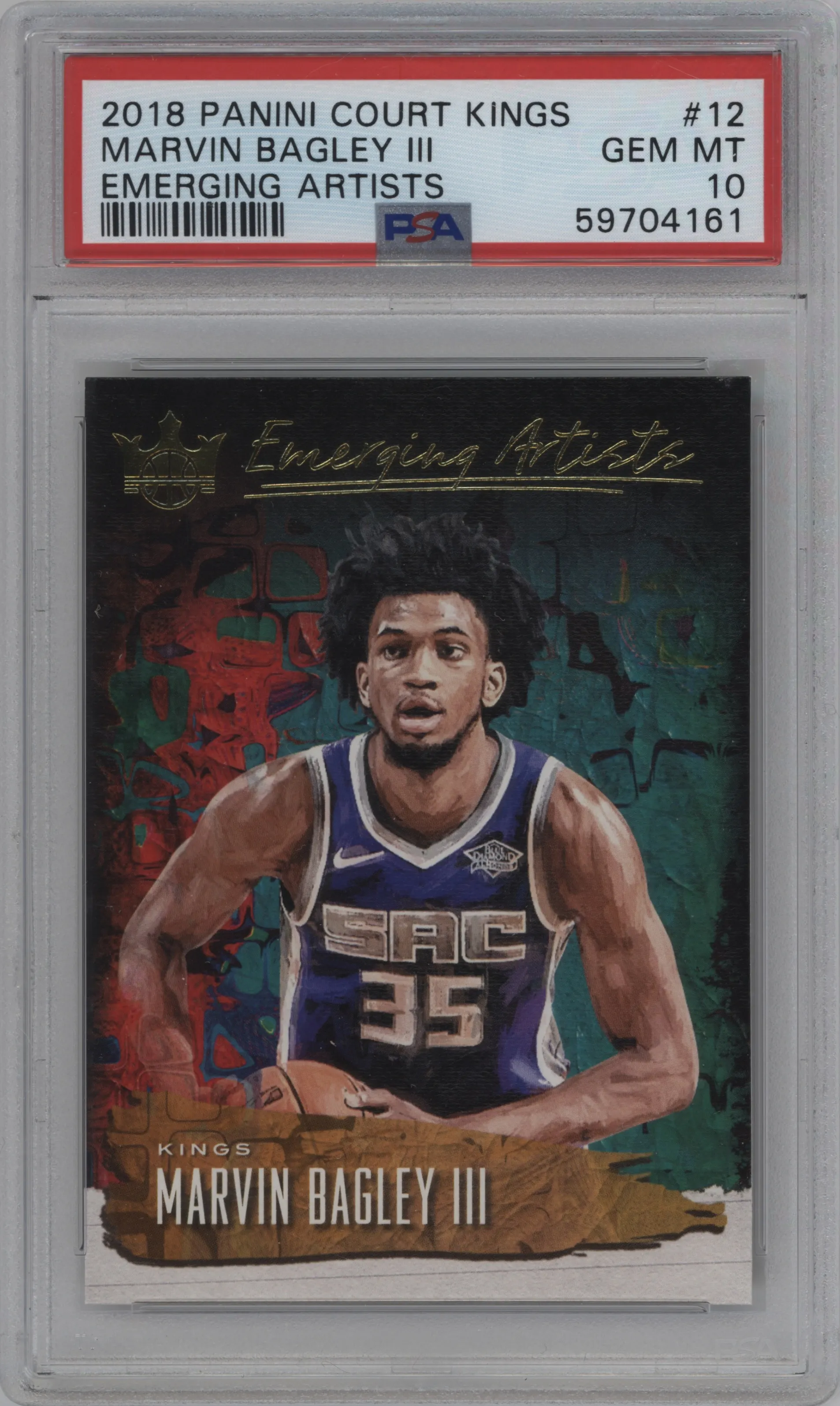 2018 Panini Court Kings Emerging Artists Marvin Bagley III #12 PSA 10