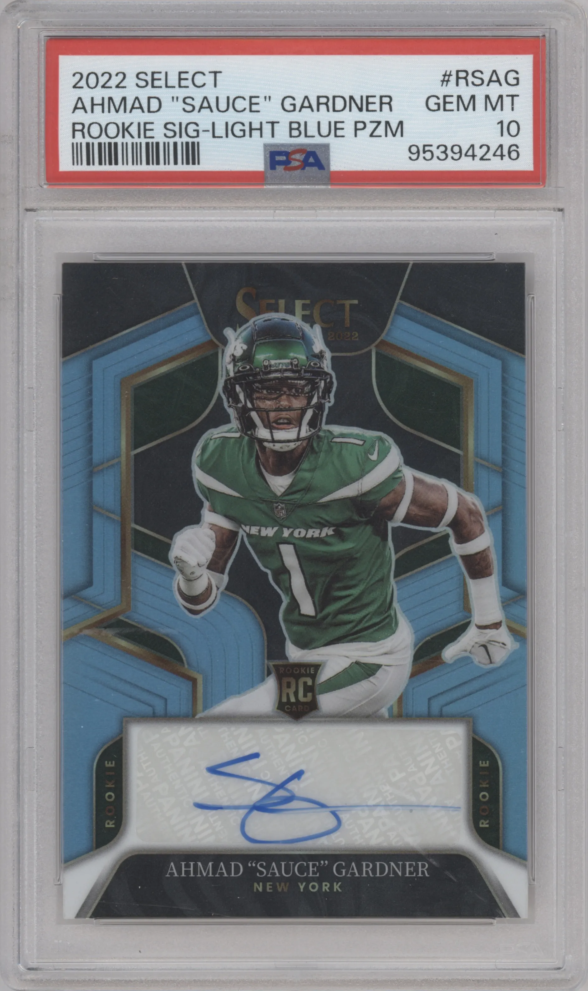 2022 Panini Select Rke.Sig. Ahmad "Sauce" Gardner Light Blue #RS-AG PSA 10