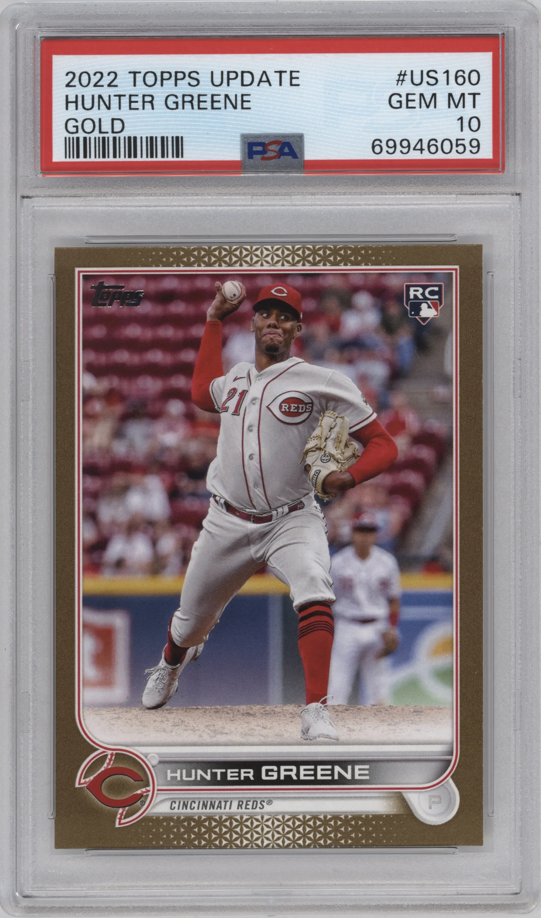 2022 Topps Update Hunter Greene Gold PSA 10