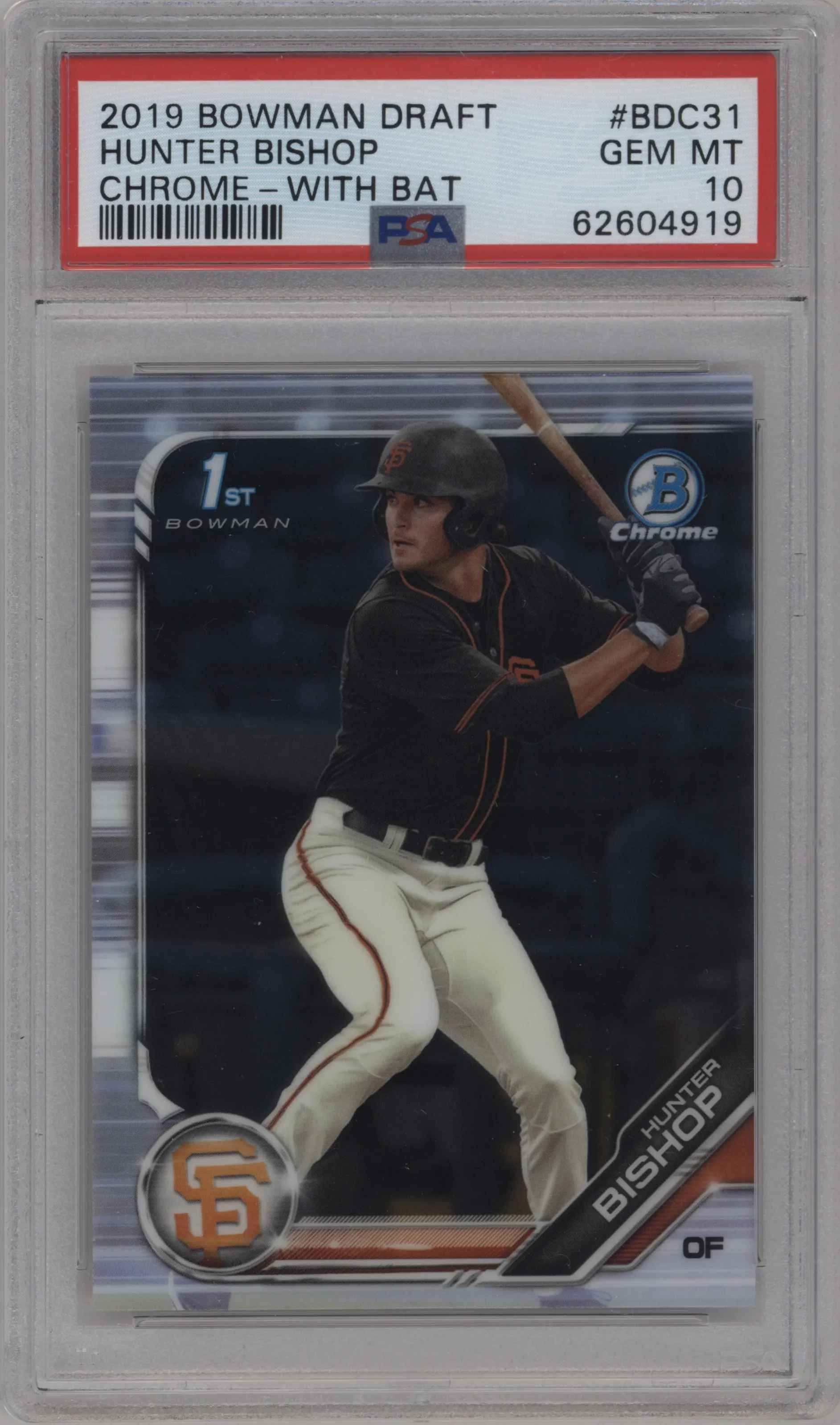 2019 Bowman Draft Chrome Hunter Bishop PSA 10