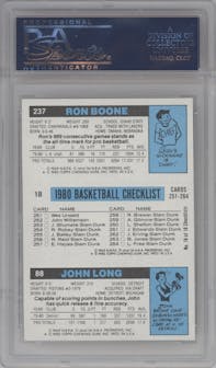 John Long/Magic Johnson/Ron Boone from the 1980-81 Topps set graded by PSA and given an overall grade of 9.
