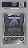 Sam LaPorta from the 2023 Panini Prizm set featuring a Purple Ice parallel graded by PSA and given an overall grade of 10.