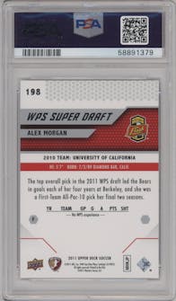 Alex Morgan from the 2011 Upper Deck MLS set graded by PSA and given an overall grade of 10.