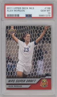 Alex Morgan from the 2011 Upper Deck MLS set graded by PSA and given an overall grade of 10.