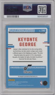 Keyonte George from the 2023-24 Donruss Optic set featuring a Choice parallel graded by PSA and given an overall grade of 10.