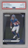 Malik Nabers from the 2024 Panini Prizm set graded by PSA and given an overall grade of 10.