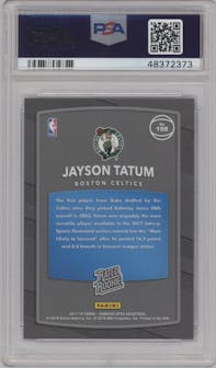 Jayson Tatum from the 2017-18 Panini Donruss Optic set graded by PSA and given an overall grade of 10.