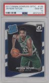 Jayson Tatum from the 2017-18 Panini Donruss Optic set graded by PSA and given an overall grade of 10.