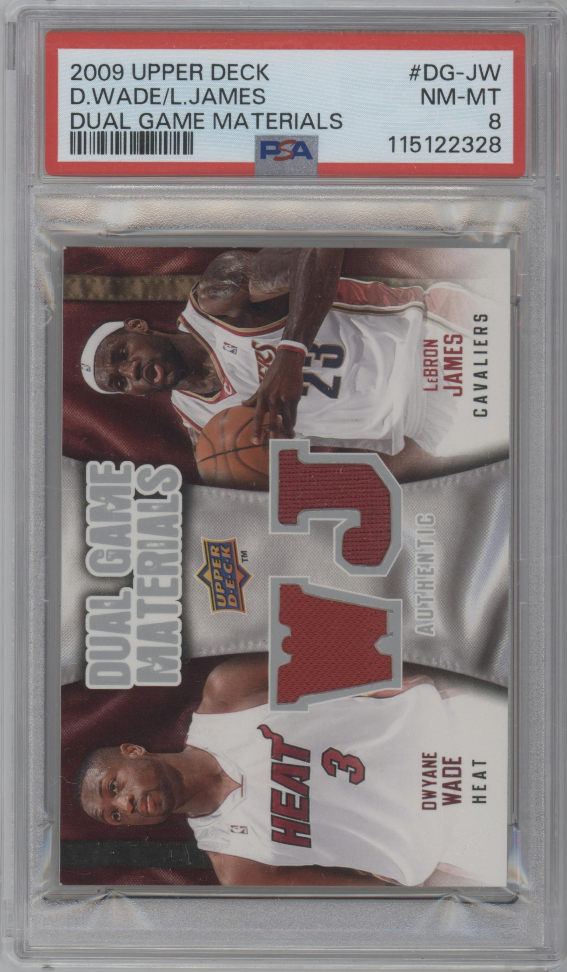 LeBron James / Dwyane Wade from the 2009-10 Upper Deck set graded by PSA and given an overall grade of 8.