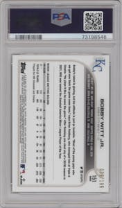 Bobby Witt Jr. from the 2022 Topps Gilded Collection set graded by PSA and given an overall grade of 10.
