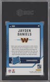 Jayden Daniels from the 2024 Donruss set graded by SGC and given an overall grade of 9.5.