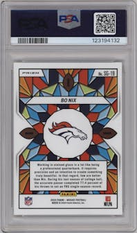 Bo Nix from the 2024 Panini Mosaic set graded by PSA and given an overall grade of 9.