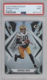 Jordan Love from the 2020 Panini Phoenix set featuring a Silver parallel graded by PSA and given an overall grade of 9.