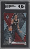 Victor Wembanyama from the 2023-24 Panini Phoenix set featuring a Red parallel graded by SGC and given an overall grade of 9.5.
