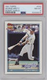 George Brett  from the 1991 Topps set graded by PSA and given an overall grade of 8.