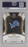 Hendon Hooker from the 2023 Panini Select set featuring a White Prizm parallel graded by PSA and given an overall grade of 9.
