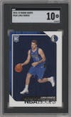 Luka Doncic from the 2018-19 Panini NBA Hoops  set graded by SGC and given an overall grade of 10.