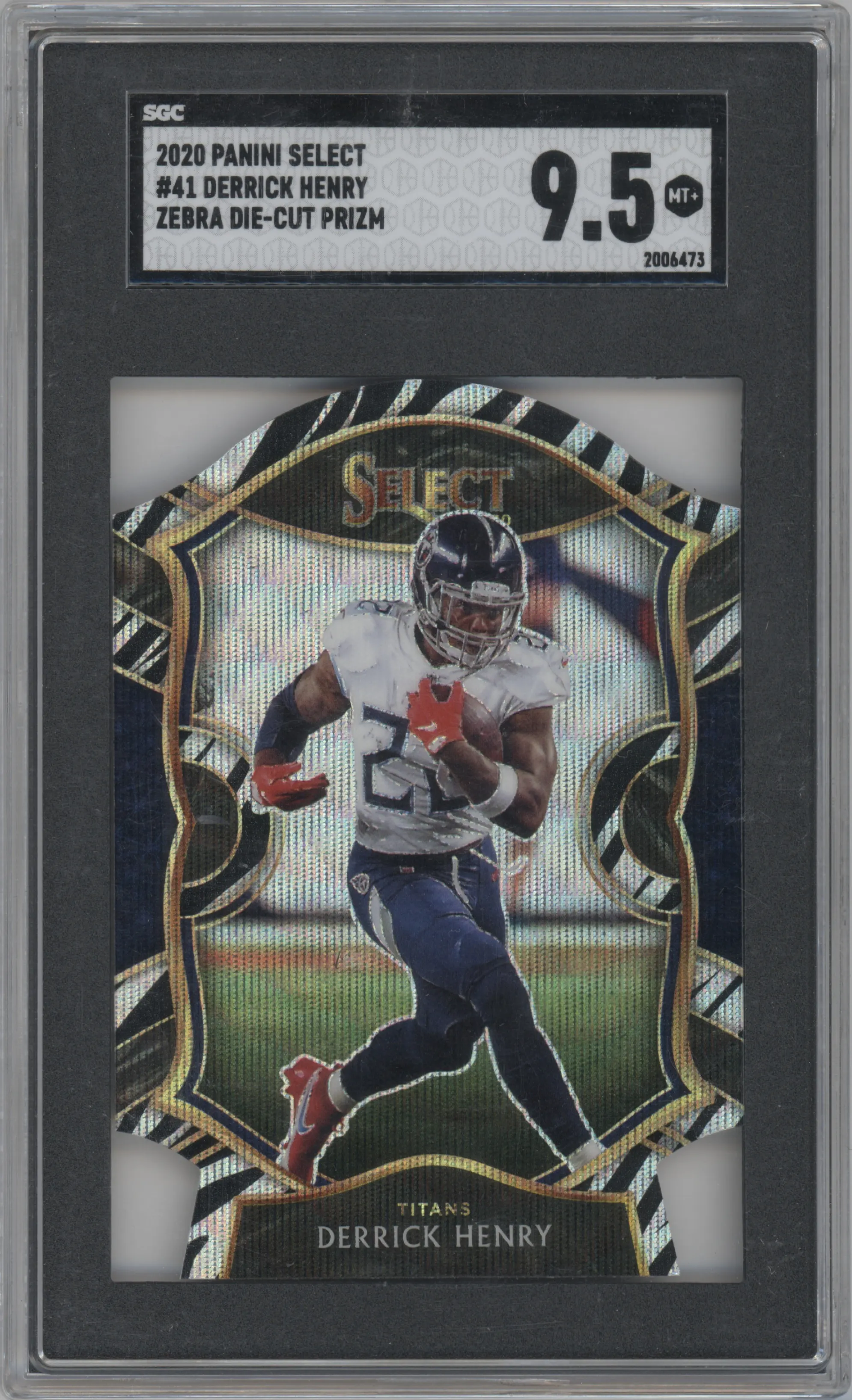 2020 Panini Select Derrick Henry Die-Cut Zebra SGC 9.5
