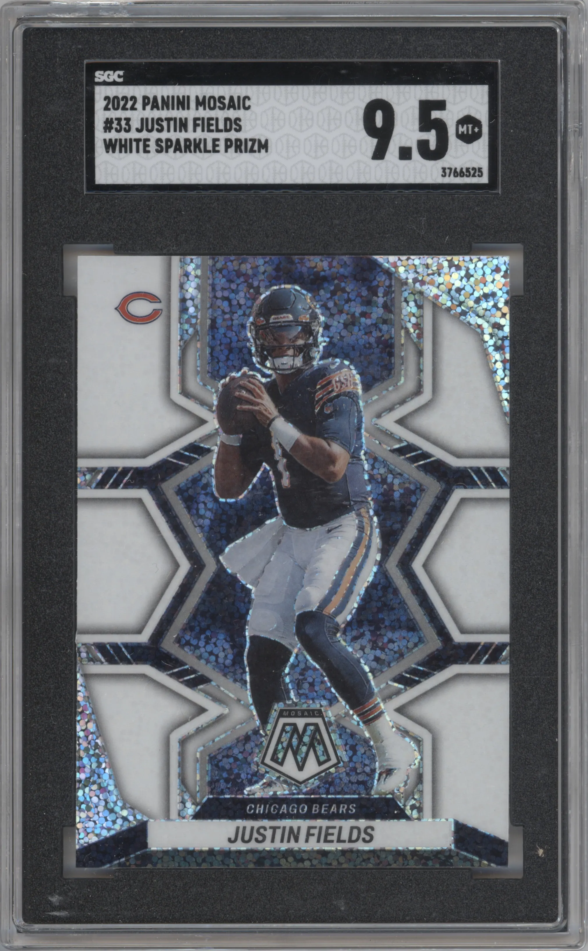 2022 Panini Mosaic Justin Fields White Sparkle SGC 9.5