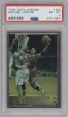 Michael Jordan from the 1996-97 Topps Chrome set graded by PSA and given an overall grade of 8.